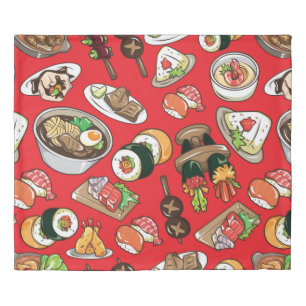 seamless Japanese food pattern Duvet Cover