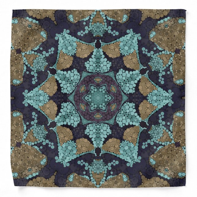 Seamless kaleidoscope mosaic ornamental african ea bandana (Front)