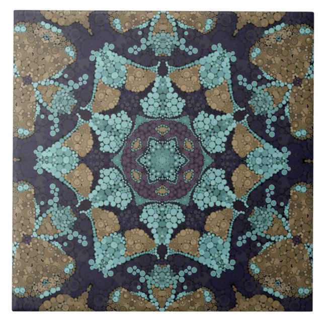 Seamless kaleidoscope mosaic ornamental african ea ceramic tile (Front)