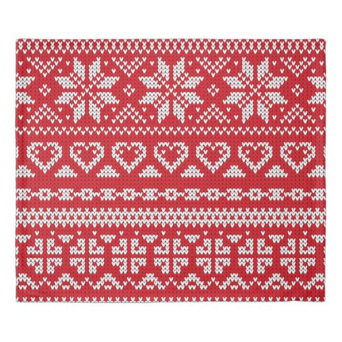 Seamless knitting pattern Norway festive sweater d Duvet Cover