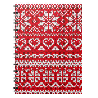 Seamless knitting pattern Norway festive sweater d Notebook