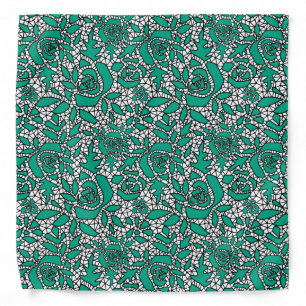 Seamless lace roses romantic retro vintage green l bandana