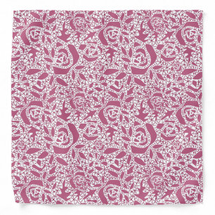Seamless lace roses romantic retro vintage red lac bandana