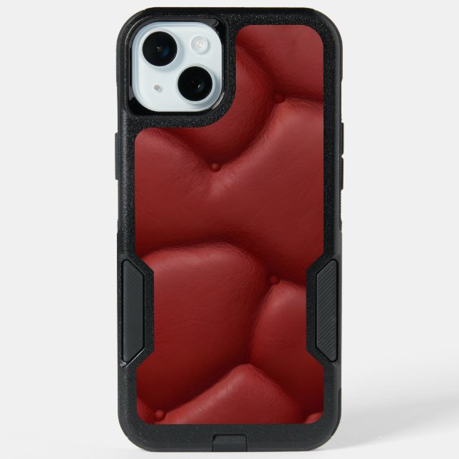 Seamless leather texture pattern iPhone 15 plus case (Back)