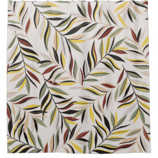 seamless leaves pattern on grey backgroundpattern, shower curtain