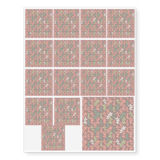 Seamless leaves pattern temporary tattoos