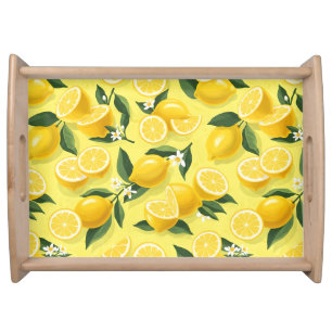 Seamless lemon Pattern design Serving Tray