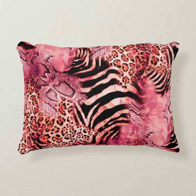 Seamless leopard pattern, abstract zebra. leopard, accent pillow (Front)