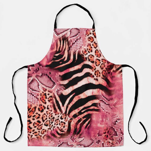 Seamless leopard pattern, abstract zebra. leopard, apron (Front)