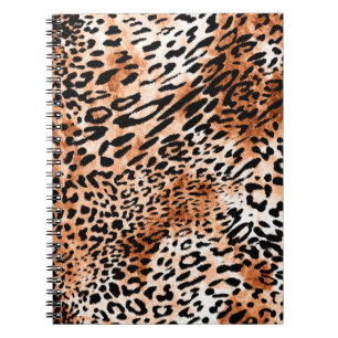 Seamless leopard pattern, african animal print notebook