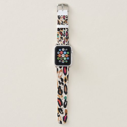 Seamless leopard print pattern apple watch band