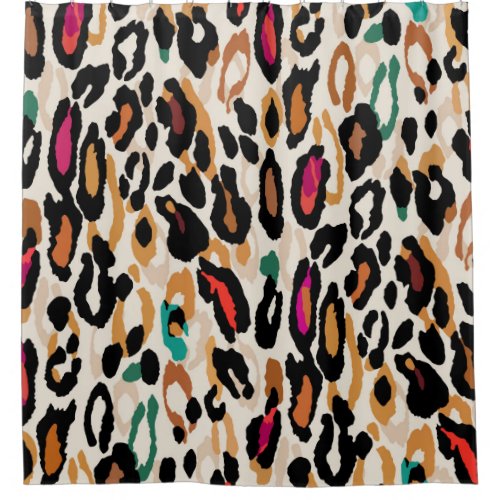 Seamless leopard print pattern shower curtain