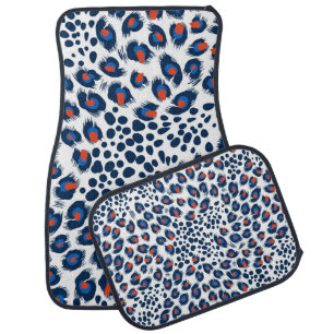 Seamless leopard skin pattern. Vintage. Car Floor Mat