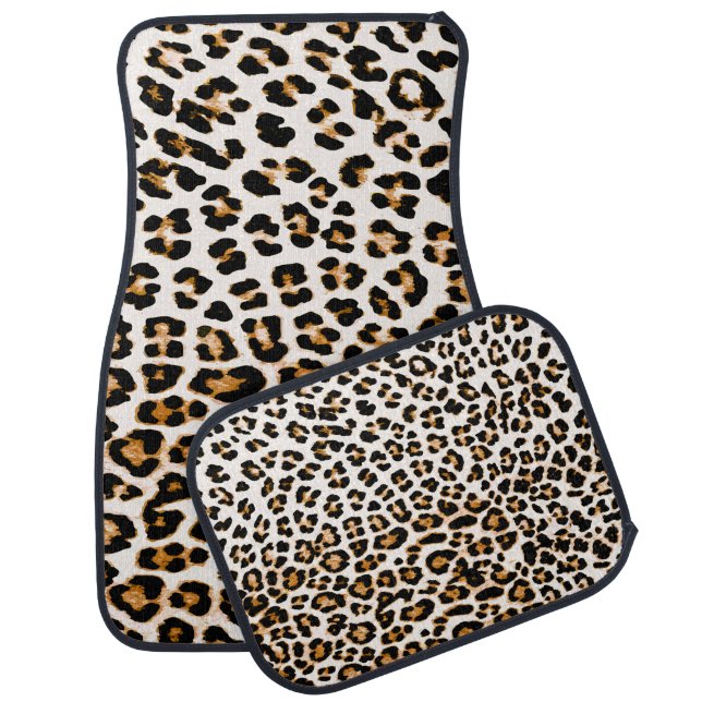 Seamless leopard texture, african animal print car floor mat (Set)