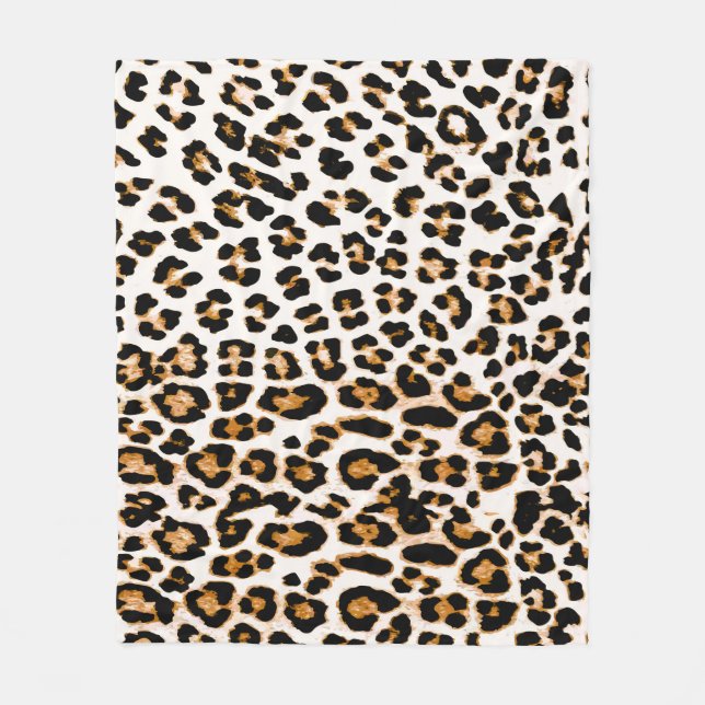 Seamless leopard texture, african animal print fleece blanket (Front)