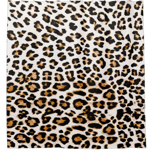 Seamless leopard texture african animal print shower curtain