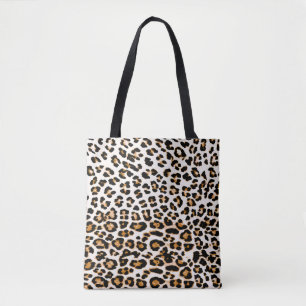 Seamless leopard texture, african animal print tote bag