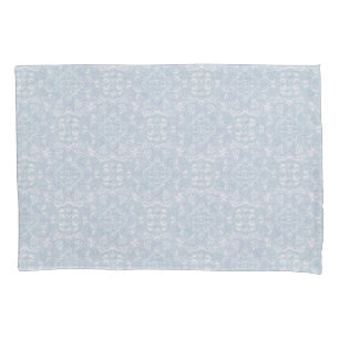 Seamless Light Blue, Pink & White Mandalas  Pillow Case