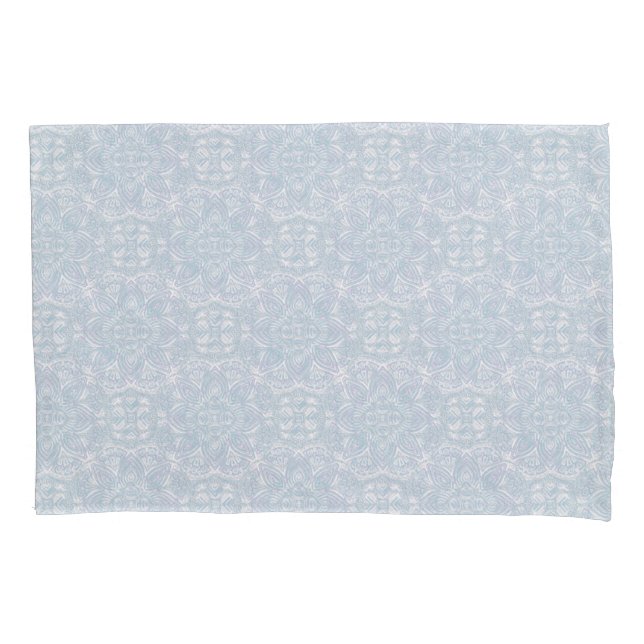 Seamless Light Blue, Pink & White Mandalas  Pillow Case (Front)