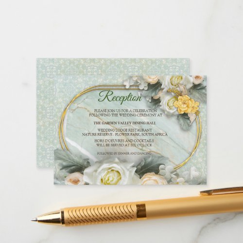 Seamless Light Green Yellow  White Mandalas Enclosure Card