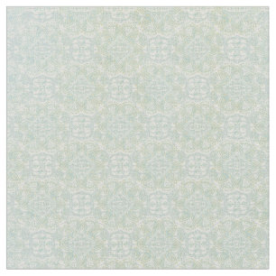 Seamless Light Green, Yellow & White Mandalas Fabric