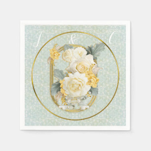 Seamless Light Green, Yellow & White Mandalas Napkins