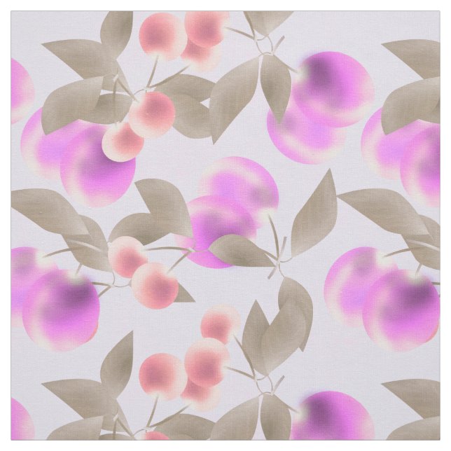 Seamless light plum fruits purple berries cherry p fabric (Swatch)