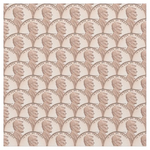 Seamless Lincoln Penny Pattern – Copper Coins Fabric