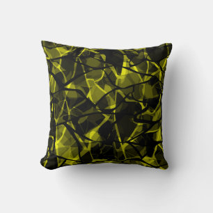Seamless liquid wavy abstract black green marble g throw pillow