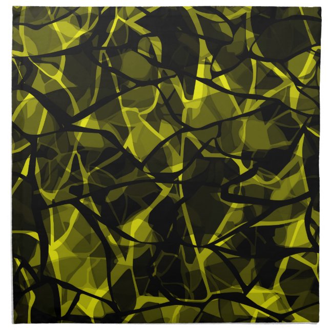 Seamless liquid wavy abstract black green modern p cloth napkin (Front)