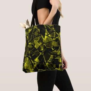 Seamless liquid wavy abstract black green modern p tote bag