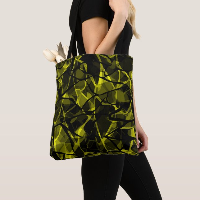 Seamless liquid wavy abstract black green modern p tote bag (Close Up)
