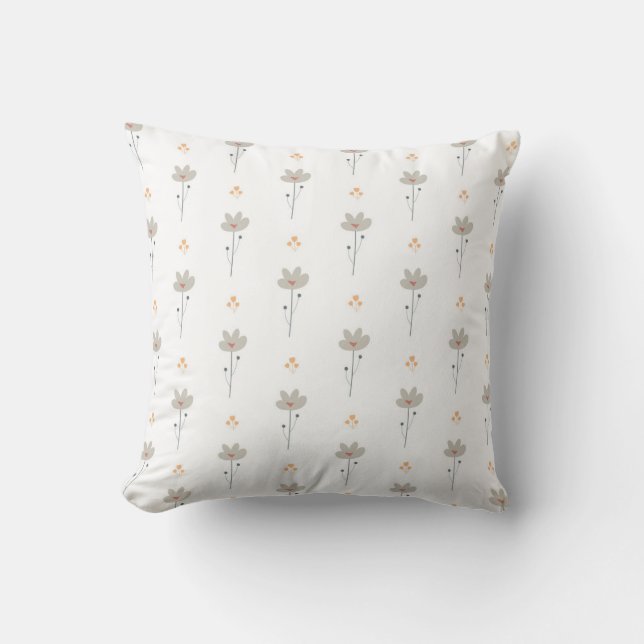 seamless little flowers pattern throw pillow (Front)