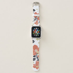 Seamless luxury pattern with flowersflower, lace,  apple watch band