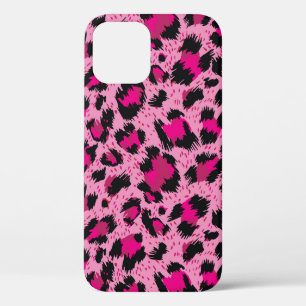 Seamless luxury pink leopard pattern. iPhone 12 case