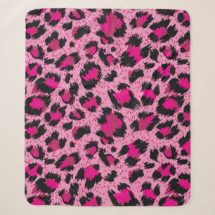 Seamless luxury pink leopard pattern. sherpa blanket