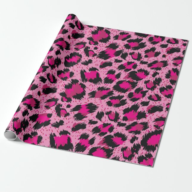 Seamless luxury pink leopard pattern. wrapping paper (Unrolled)