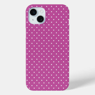Seamless magenta background polka dot pattern iPhone 15 plus case