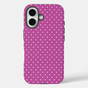 Seamless magenta background polka dot pattern iPhone 16 case