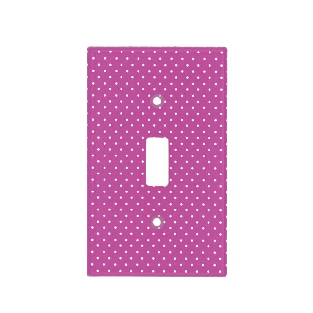 Seamless magenta background polka dot pattern light switch cover (Front)