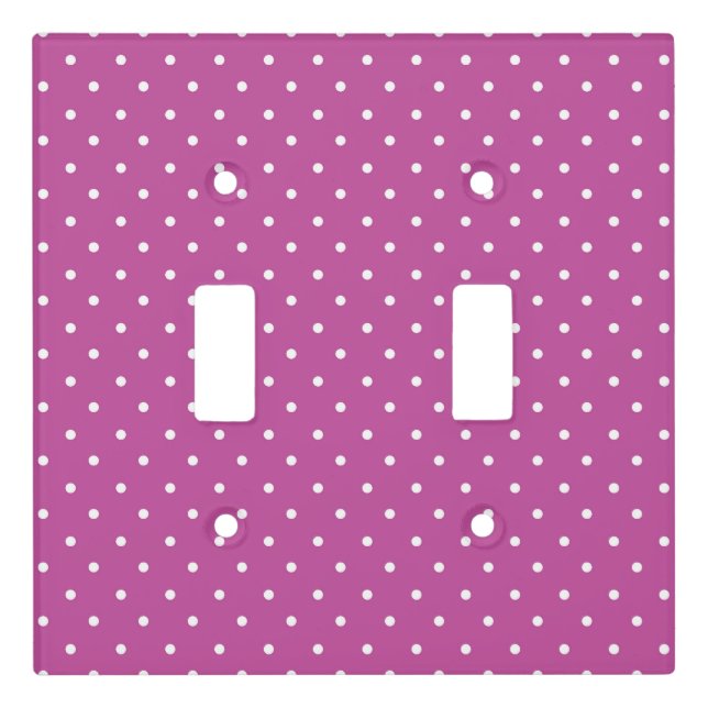 Seamless magenta background polka dot pattern light switch cover (Front)