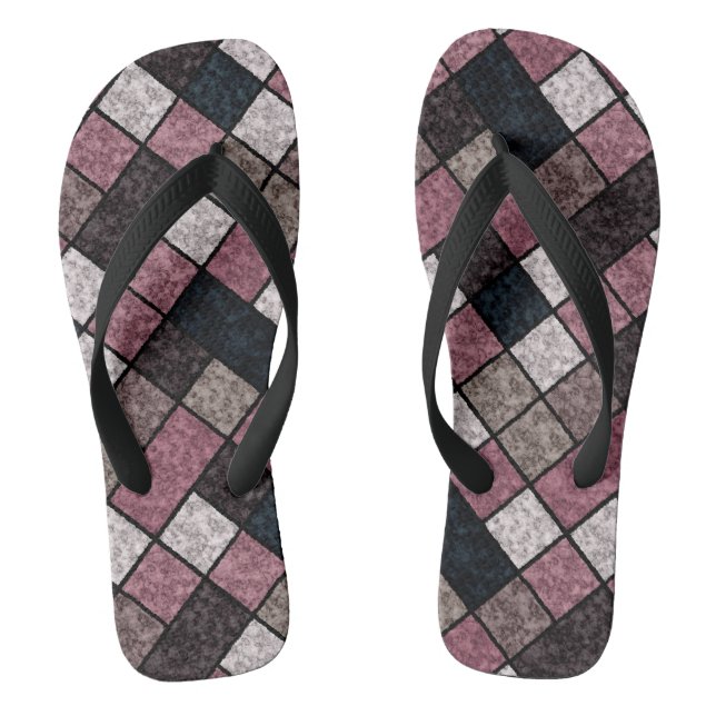 Seamless marble granite stone tile pattern retro  flip flops (Footbed)