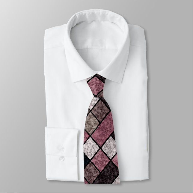 Seamless marble granite stone tile pattern retro  neck tie (Tied)