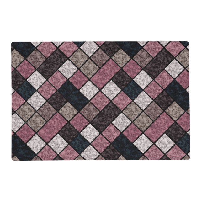 Seamless marble granite stone tile pattern retro  placemat (Front)