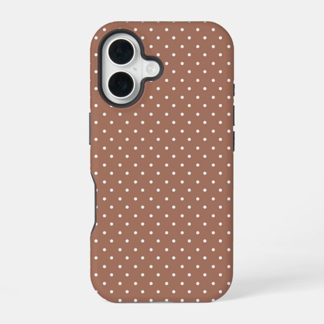 Seamless medium brown polka dot  pattern iphone case (Back)