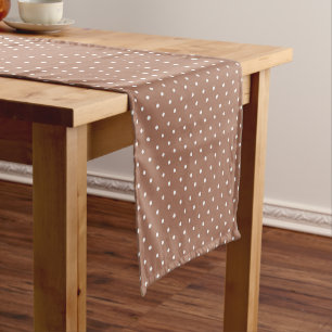 Seamless medium brown polka dot pattern short table runner