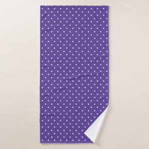 Seamless medium purple polka dot pattern bath towel set