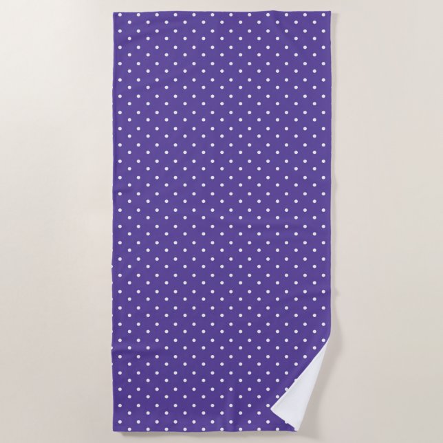 Seamless  medium purple polka dot pattern beach towel (Front)