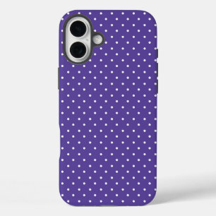 Seamless  medium purple polka dot pattern iPhone 16 plus case