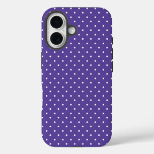 Seamless medium purple polka dot pattern iPhone 16 case